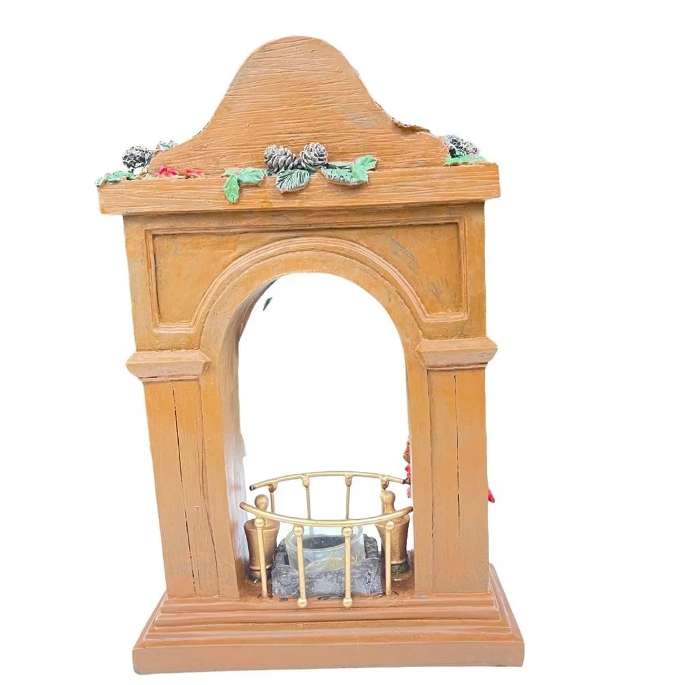 Yankee Candle Christmas‎ Mantle Stockings Clock Poinsettia Candle Holder 12.5in